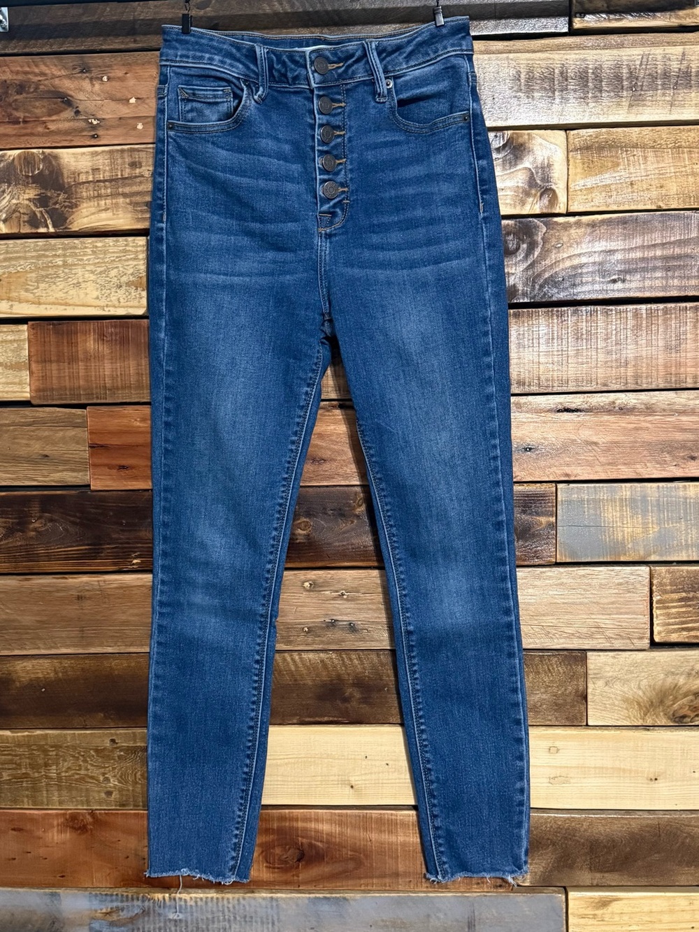 Hidden Jeans Dark Wash Slim Straight Cropped Leg Raw Hem Jeans 26